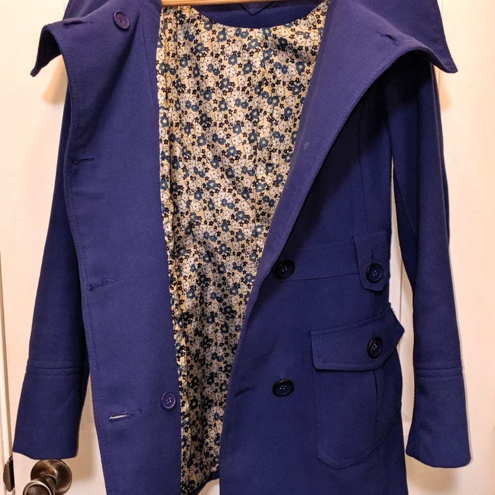 Jou Jou Ladies Double Breasted Wool Peacoat M - Picture 6 of 8